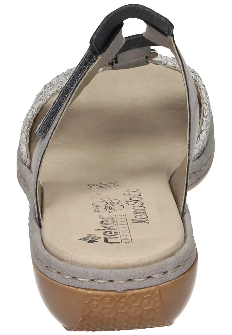 Rieker Clogs Ohne Absatz In Staub-silber/staub 7 Rieker Clogs Ohne Absatz In Staub-silber/staub – Bild 5