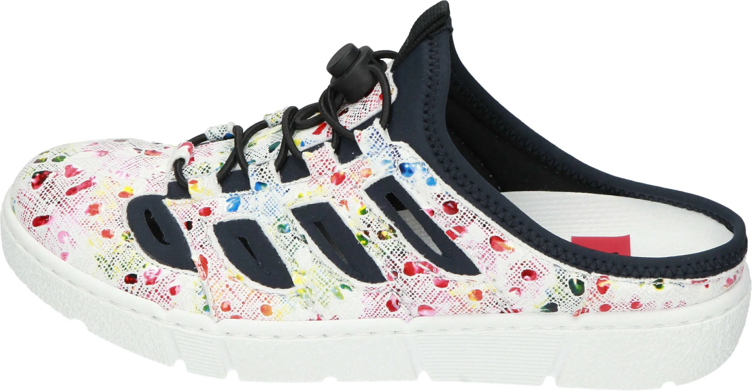 Rieker Clogs Ohne Absatz In Weiss-multi/navy 4 Rieker Clogs Ohne Absatz In Weiss-multi/navy – Bild 2