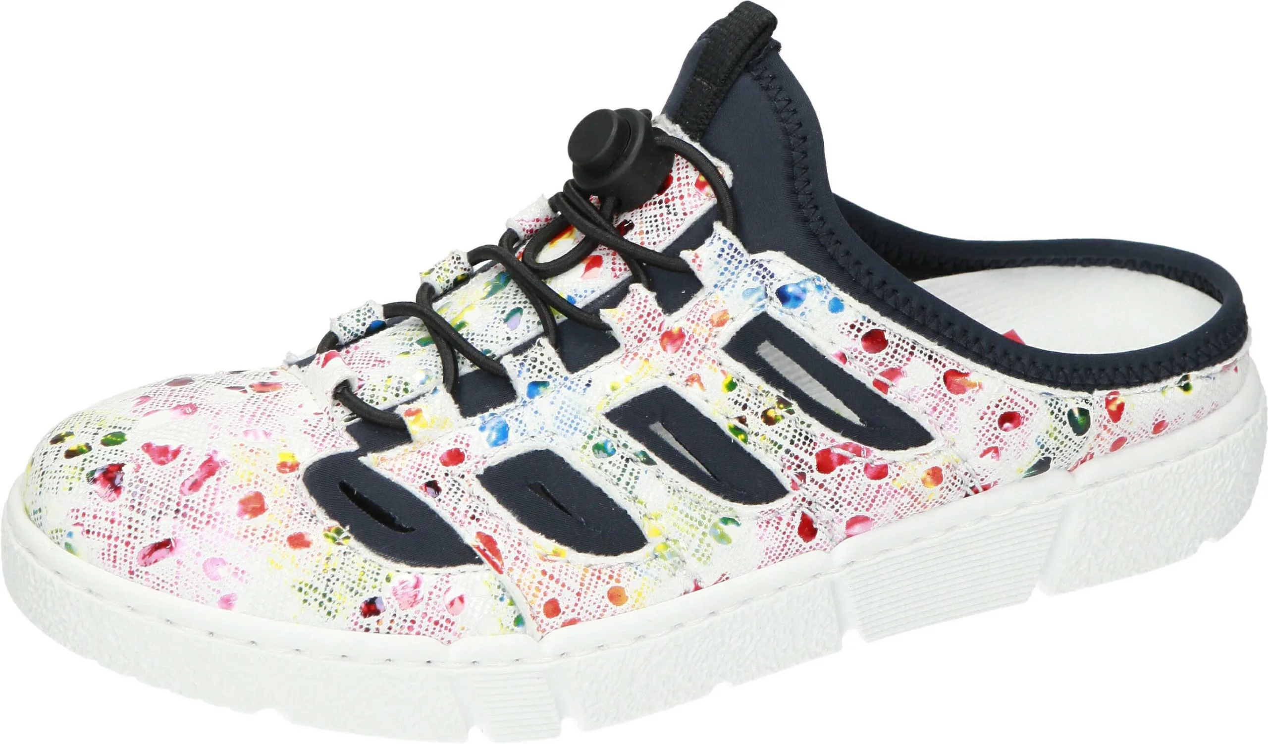 Rieker Clogs Ohne Absatz In Weiss-multi/navy 3 Rieker Clogs Ohne Absatz In Weiss-multi/navy