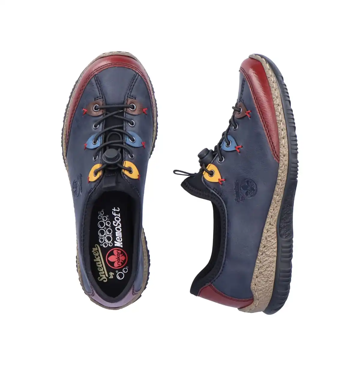 Rieker Halbschuhe Damen Halbschuhe In Wine/navy/brandy/azzuro/senf/s 6 Rieker Halbschuhe Damen Halbschuhe In Wine/navy/brandy/azzuro/senf/s – Bild 4