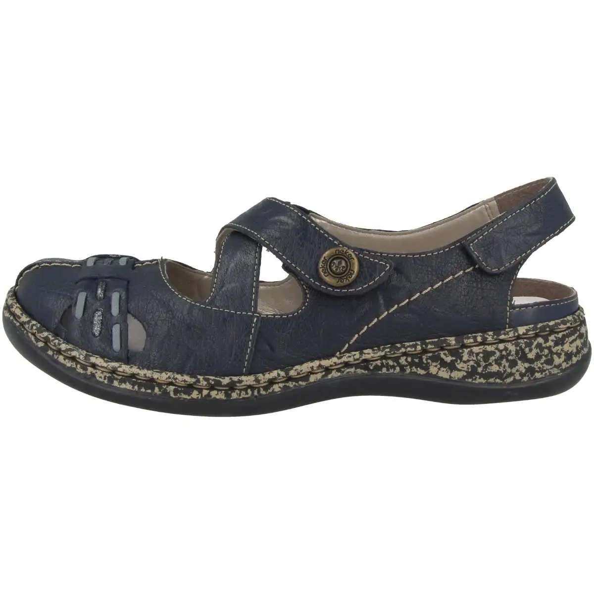 Rieker Halbschuhe Massa-Preston-Perforabuk In Blau 3 Rieker Halbschuhe Massa-Preston-Perforabuk In Blau