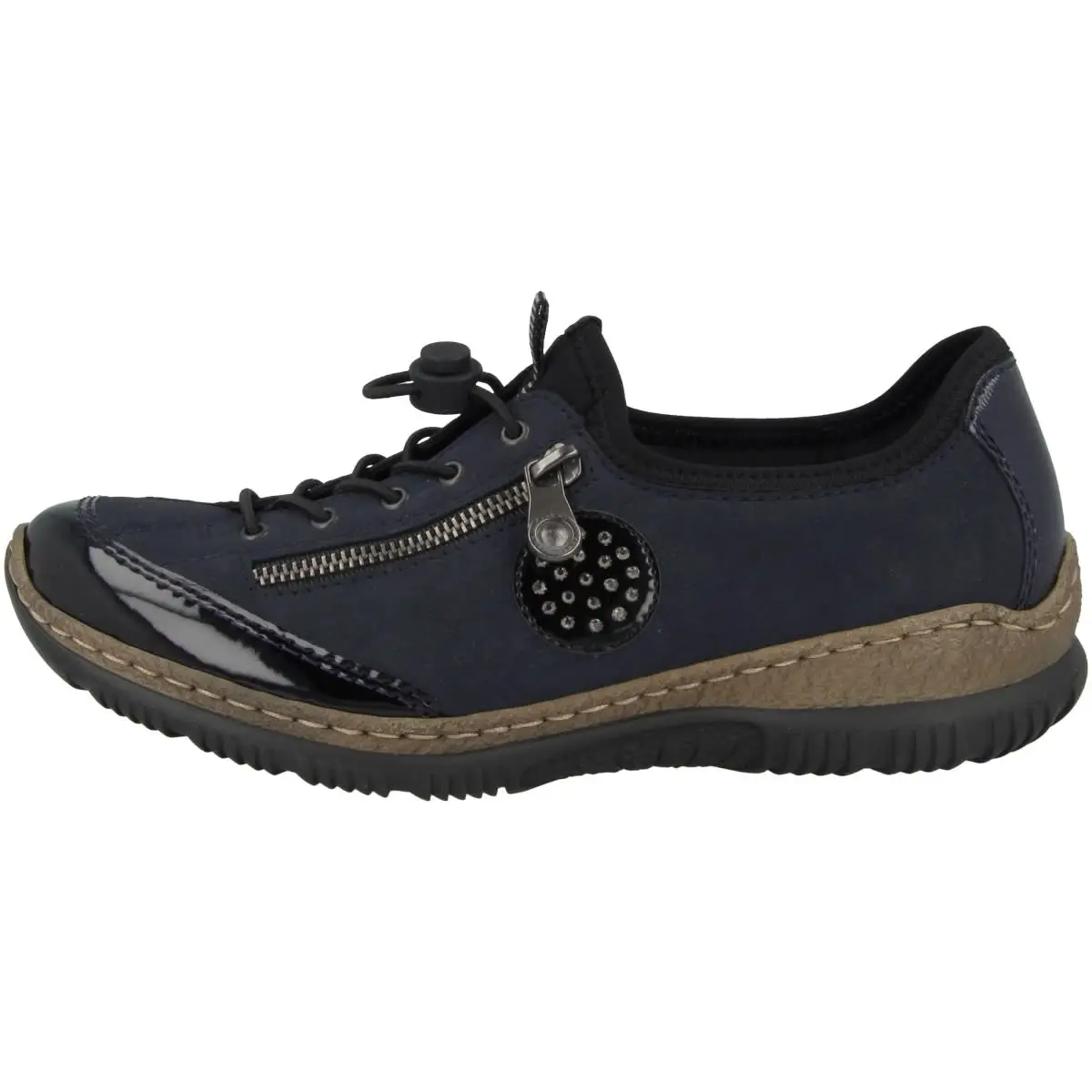 Rieker Halbschuhe Softlack-Namur-Waveletlack-Scuba In Blau 3 Rieker Halbschuhe Softlack-Namur-Waveletlack-Scuba In Blau