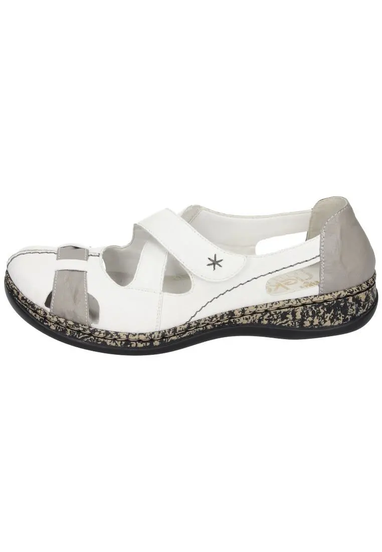 Rieker Klassische Halbschuhe In Weiß/grey 4 Rieker Klassische Halbschuhe In Weiß/grey – Bild 2