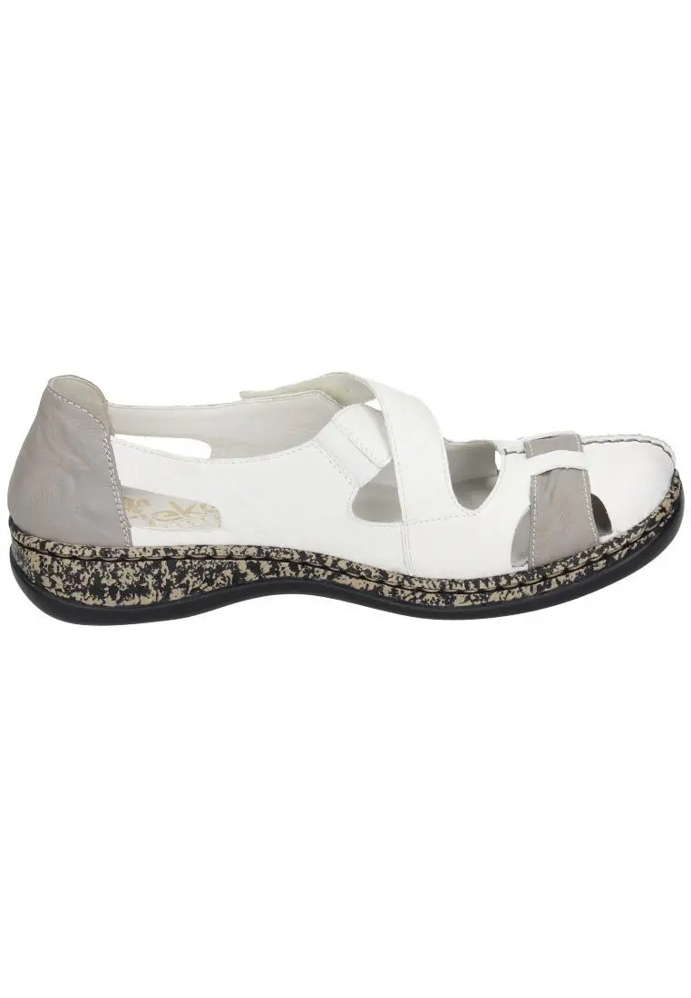 Rieker Klassische Halbschuhe In Weiß/grey 6 Rieker Klassische Halbschuhe In Weiß/grey – Bild 4