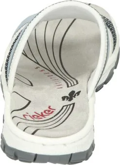 Rieker Klassische Pantoletten In Aqua/reinweiss/pazifik-weiss -Rieker rieker klassische pantoletten in aqua reinweiss pazifik weiss 4