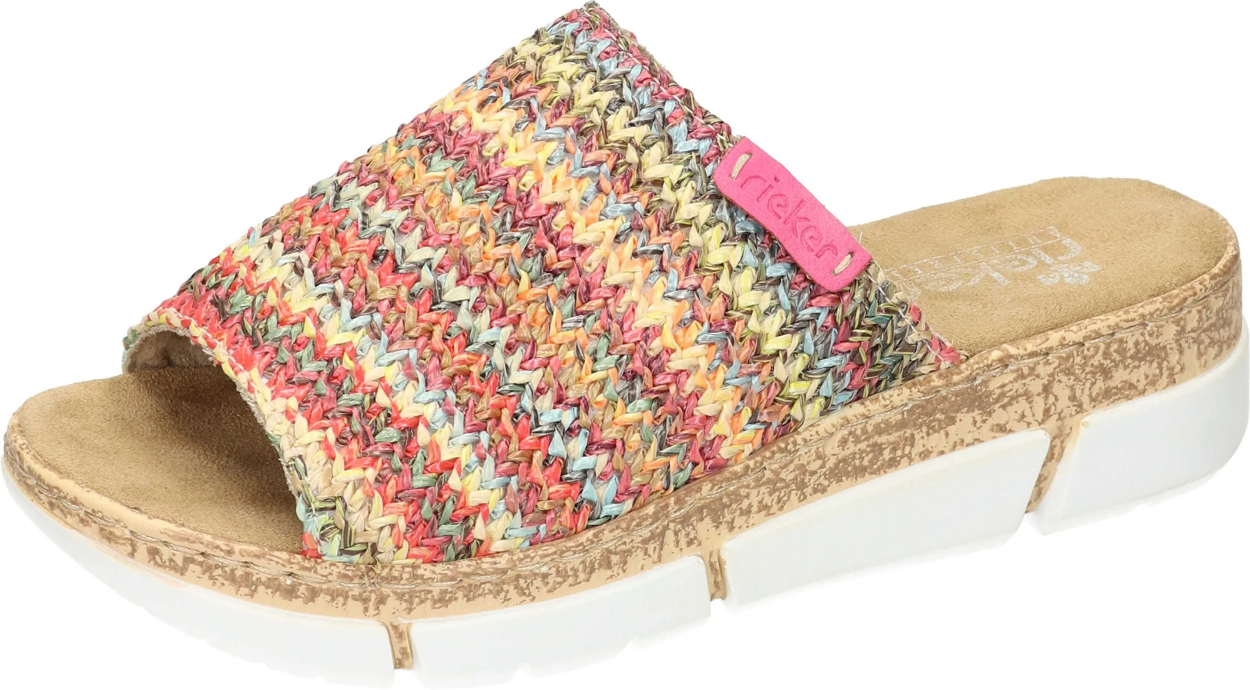 Rieker Klassische Pantoletten In Multi/nelke 3 Rieker Klassische Pantoletten In Multi/nelke