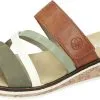 Rieker Klassische Pantoletten In Olive/offwhite/mint/cayenne 1 Rieker Klassische Pantoletten In Olive/offwhite/mint/cayenne -Rieker rieker klassische pantoletten in olive offwhite mint cayenne