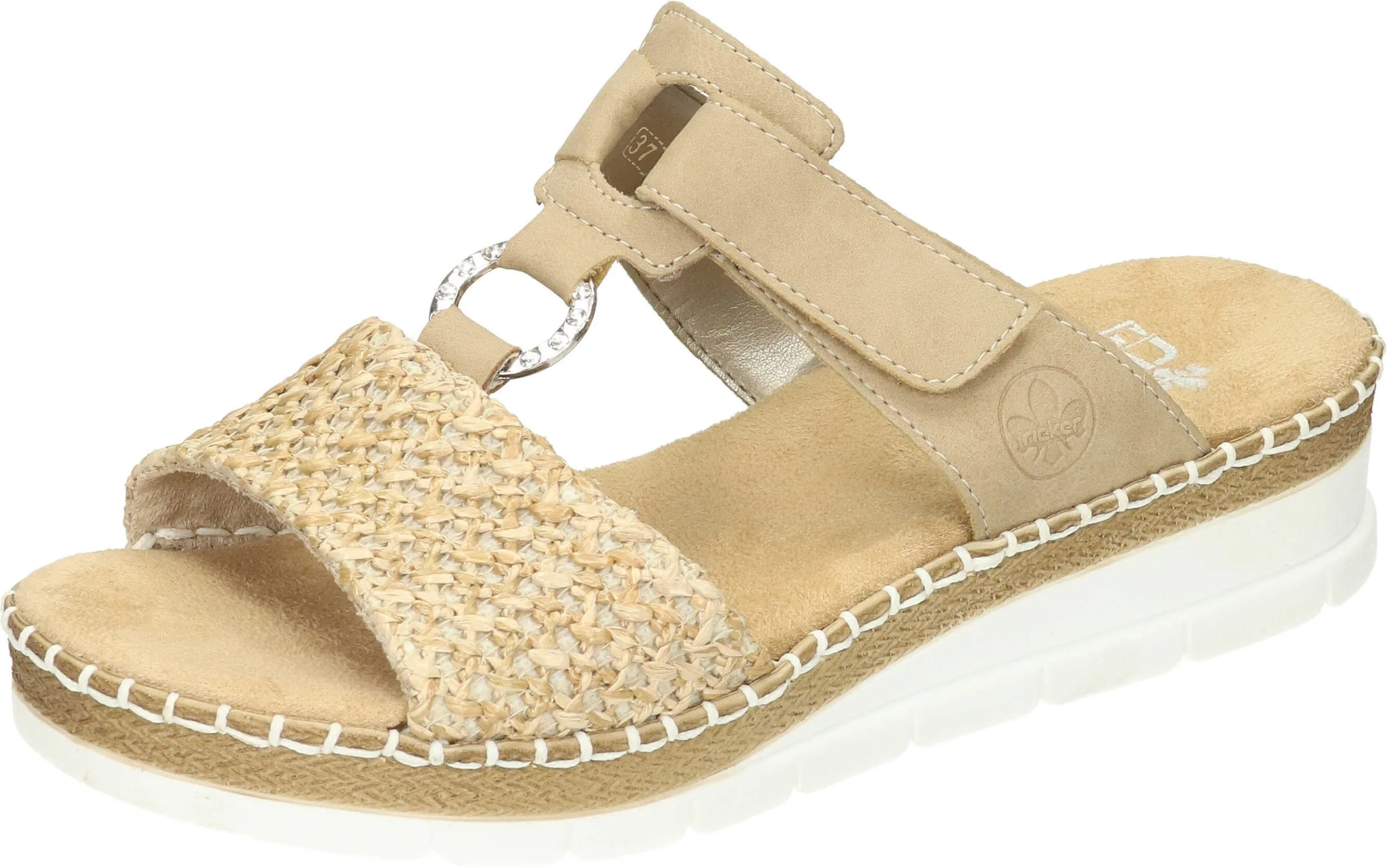 Rieker Klassische Pantoletten In Sand/porzellan 3 Rieker Klassische Pantoletten In Sand/porzellan
