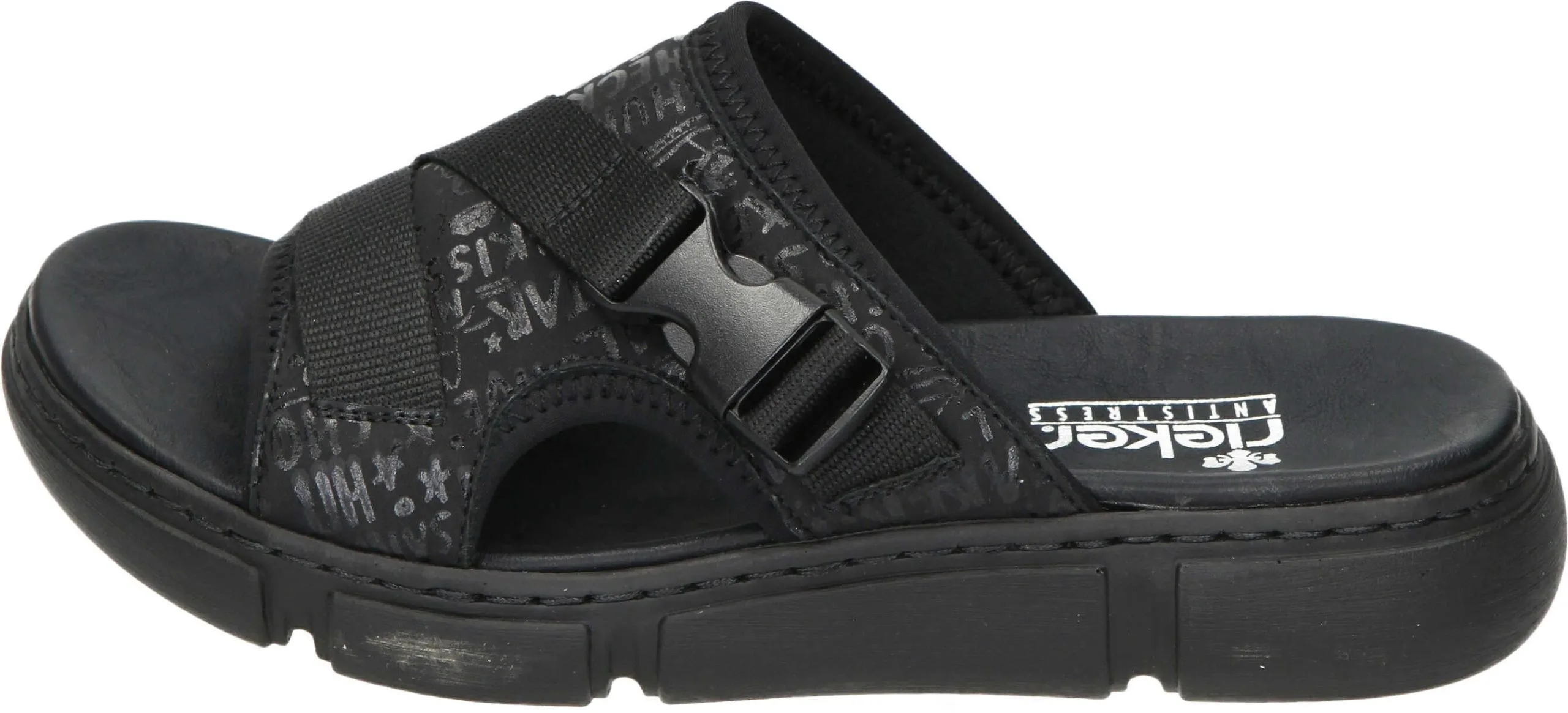 Rieker Klassische Pantoletten In Schwarz/schwarz 4 Rieker Klassische Pantoletten In Schwarz/schwarz – Bild 2