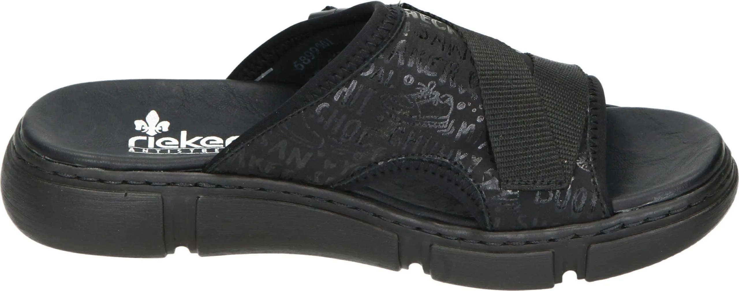 Rieker Klassische Pantoletten In Schwarz/schwarz 6 Rieker Klassische Pantoletten In Schwarz/schwarz – Bild 4