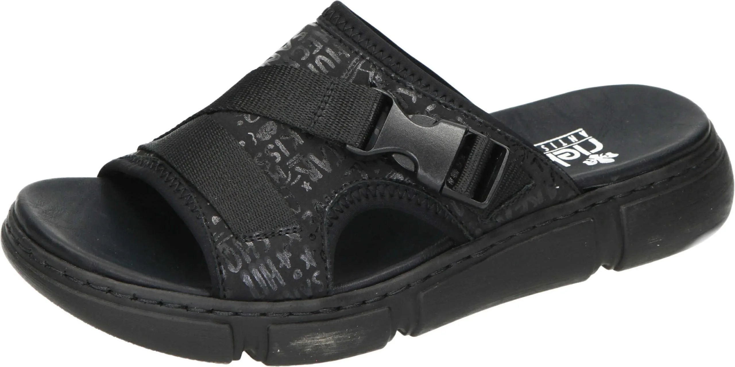 Rieker Klassische Pantoletten In Schwarz/schwarz 3 Rieker Klassische Pantoletten In Schwarz/schwarz