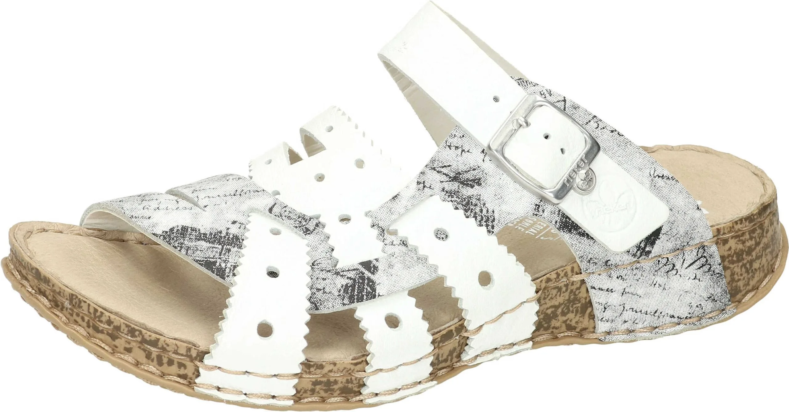 Rieker Klassische Pantoletten In Weiss/hartweiss 3 Rieker Klassische Pantoletten In Weiss/hartweiss