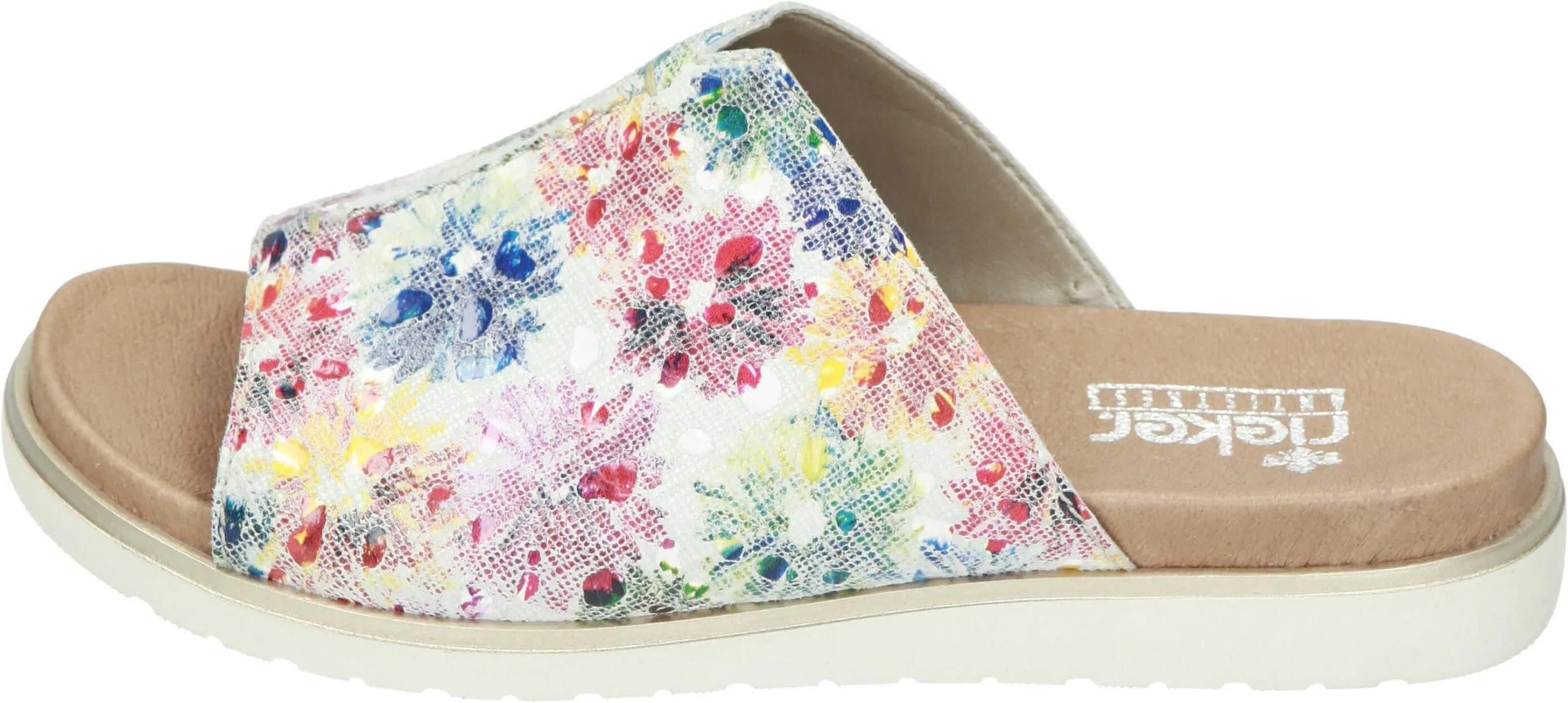 Rieker Klassische Pantoletten In Weiss-multi 4 Rieker Klassische Pantoletten In Weiss-multi – Bild 2
