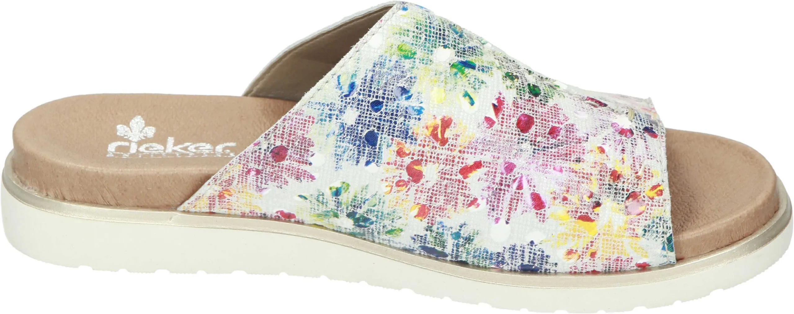 Rieker Klassische Pantoletten In Weiss-multi 6 Rieker Klassische Pantoletten In Weiss-multi – Bild 4