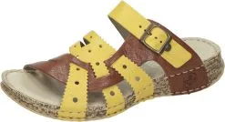 Rieker Klassische Pantoletten In Yellow/cuoio