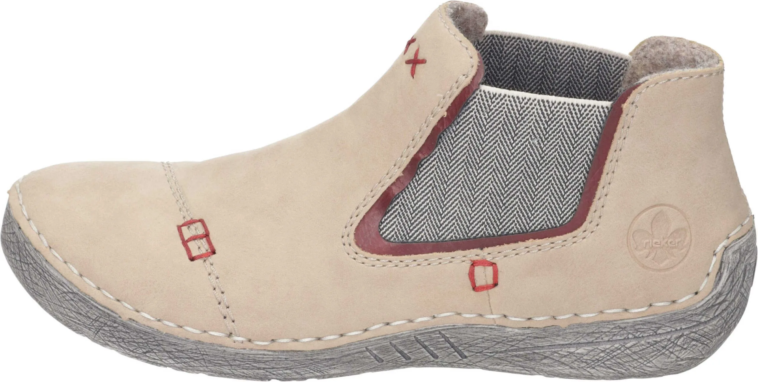 Rieker Klassische Stiefeletten In Porzellan/wine/leinen 4 Rieker Klassische Stiefeletten In Porzellan/wine/leinen – Bild 2