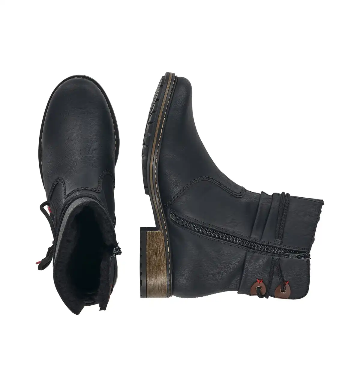 Rieker Kurzstiefel In Schwarz/mogano 6 Rieker Kurzstiefel In Schwarz/mogano – Bild 4