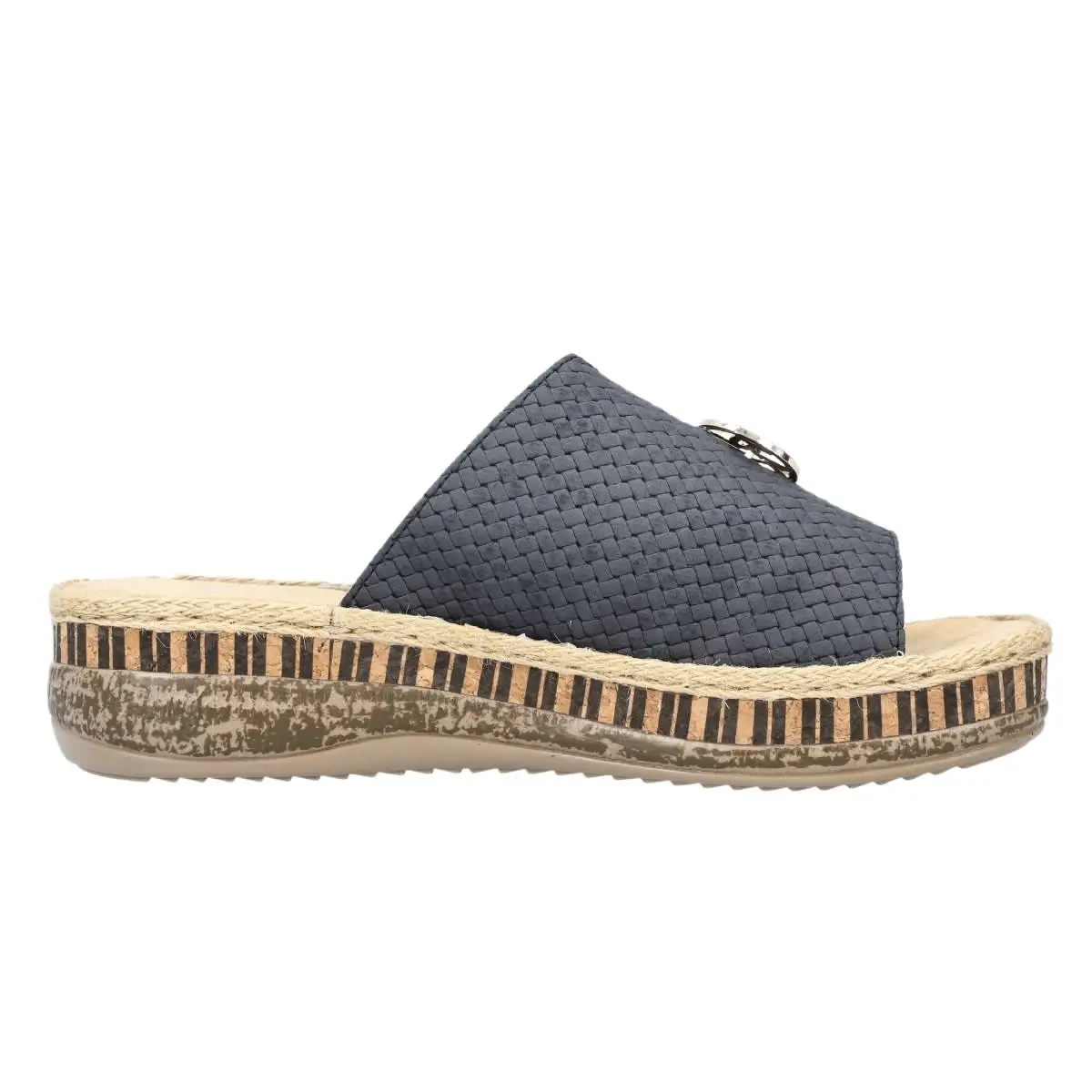 Rieker Pantolette V0993 In Blau 5 Rieker Pantolette V0993 In Blau – Bild 3