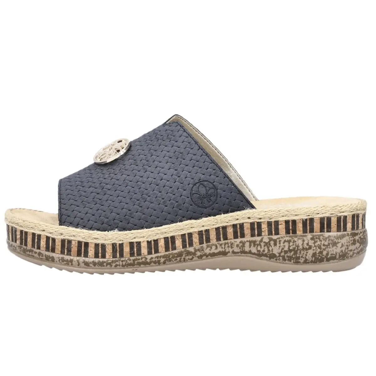 Rieker Pantolette V0993 In Blau 3 Rieker Pantolette V0993 In Blau