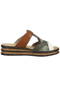 Rieker Pantoletten In Grün/Braun 11 Rieker Pantoletten In Grün/Braun -Rieker rieker pantoletten in grun braun 2