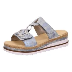 Rieker Pantoletten Pantolette In Blau