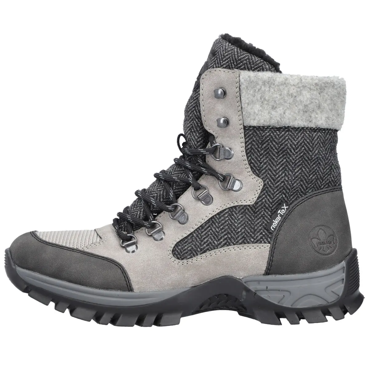 Rieker Schnürboots M9842 In Grau 3 Rieker Schnürboots M9842 In Grau