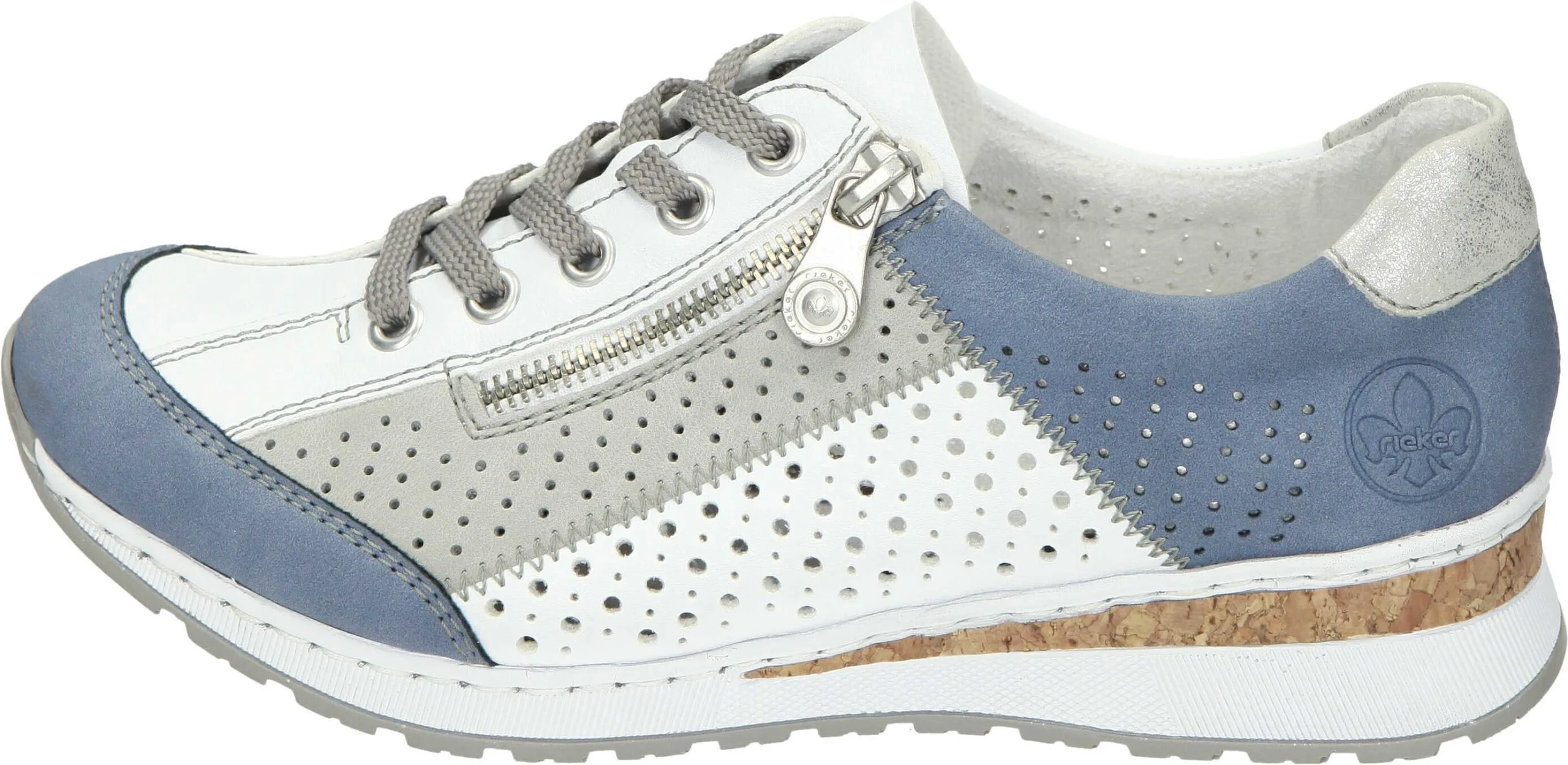 Rieker Schnürschuhe In Jeans/weiss/cement/fog-silver 4 Rieker Schnürschuhe In Jeans/weiss/cement/fog-silver – Bild 2