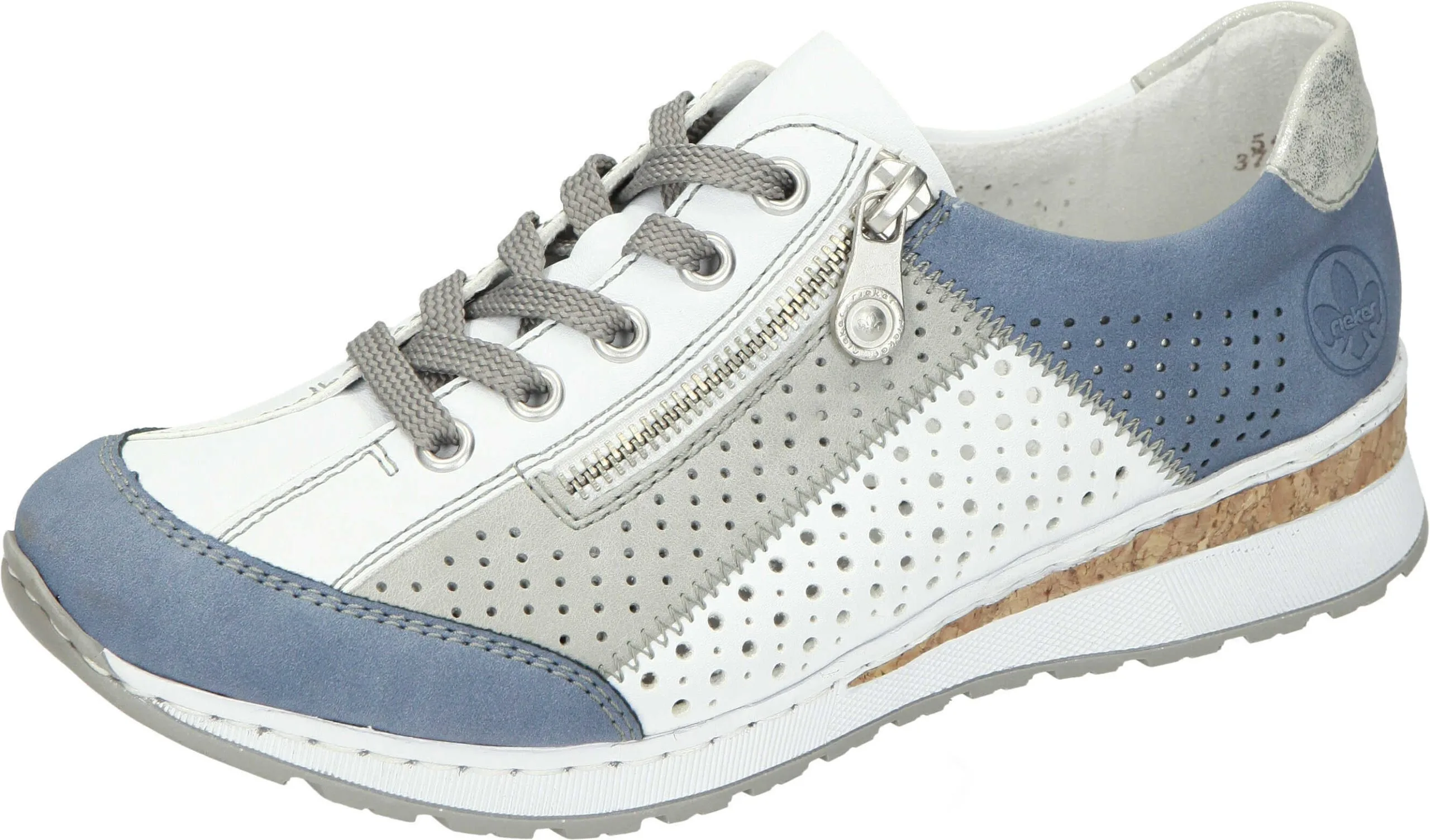 Rieker Schnürschuhe In Jeans/weiss/cement/fog-silver 3 Rieker Schnürschuhe In Jeans/weiss/cement/fog-silver