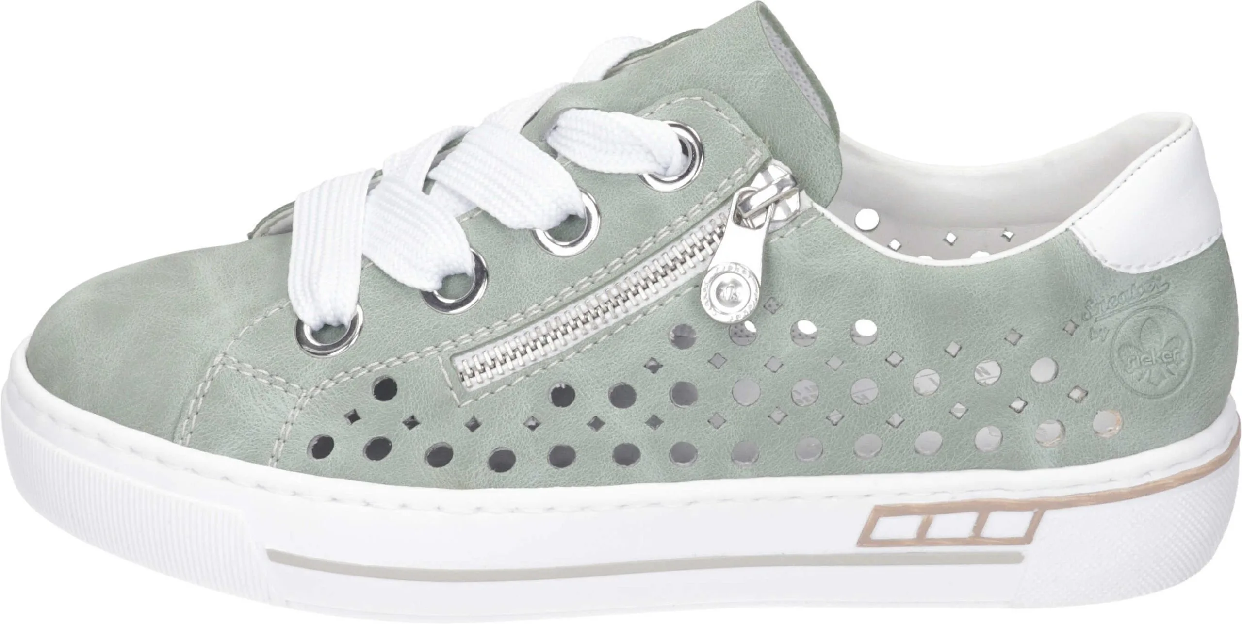 Rieker Schnürschuhe In Mint/weiss 4 Rieker Schnürschuhe In Mint/weiss – Bild 2