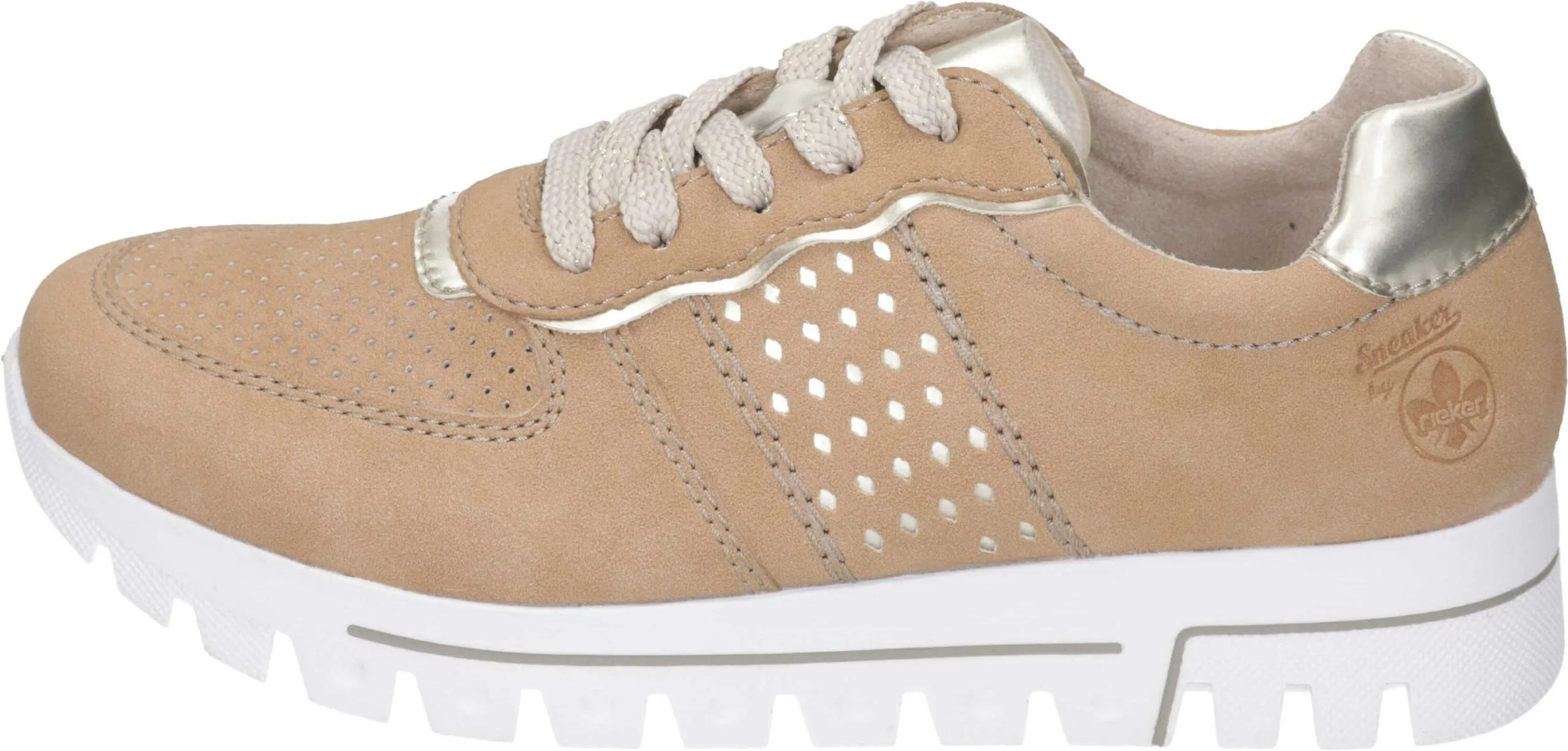 Rieker Schnürschuhe In Nude/gold 4 Rieker Schnürschuhe In Nude/gold – Bild 2