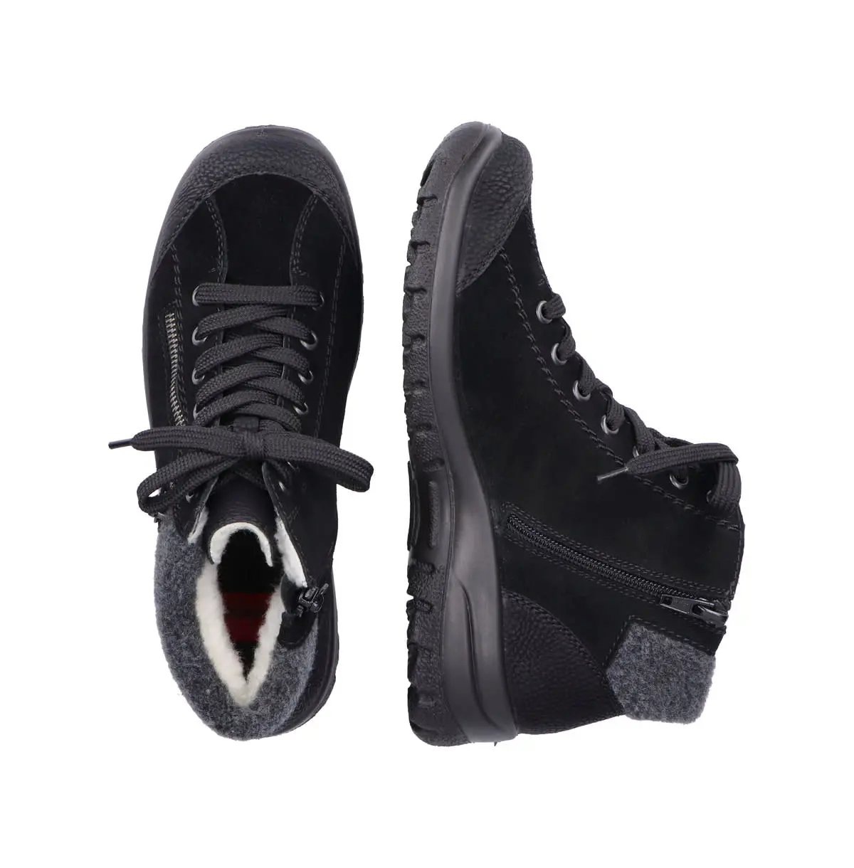 Rieker Schnürschuhe In Schwarz/schwarz/anthrazit 6 Rieker Schnürschuhe In Schwarz/schwarz/anthrazit – Bild 4