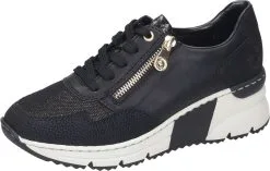 Rieker Schnürschuhe In Schwarz/schwarz-bronze/schwarz
