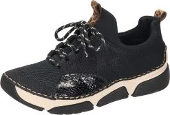 Rieker Schnürschuhe In Schwarz/schwarz/schwarz