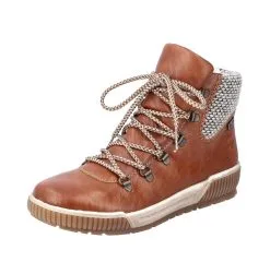 Rieker Schnürstiefel In Cuoio/schwarz-kiesel