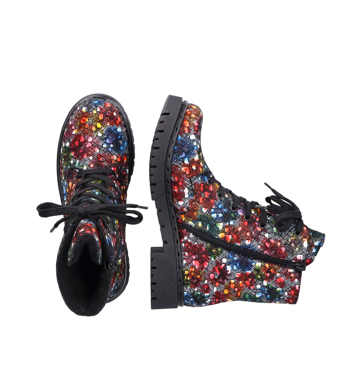 Rieker Schnürstiefelette Damen Stiefellette In Schwarz-multi 6 Rieker Schnürstiefelette Damen Stiefellette In Schwarz-multi – Bild 4