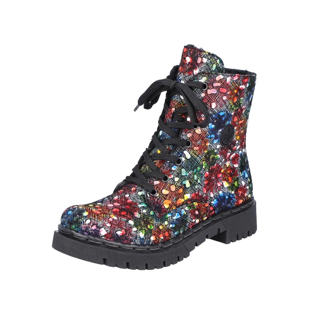 Rieker Schnürstiefelette Damen Stiefellette In Schwarz-multi 3 Rieker Schnürstiefelette Damen Stiefellette In Schwarz-multi