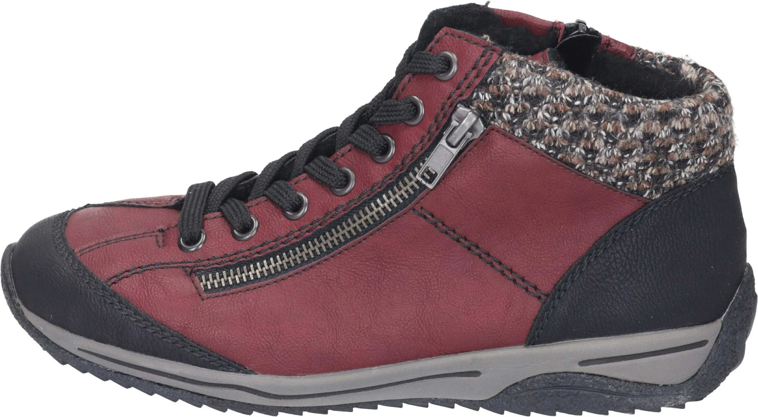 Rieker Schnürstiefeletten In Bordeaux/schwarz 10 Rieker Schnürstiefeletten In Bordeaux/schwarz – Bild 8