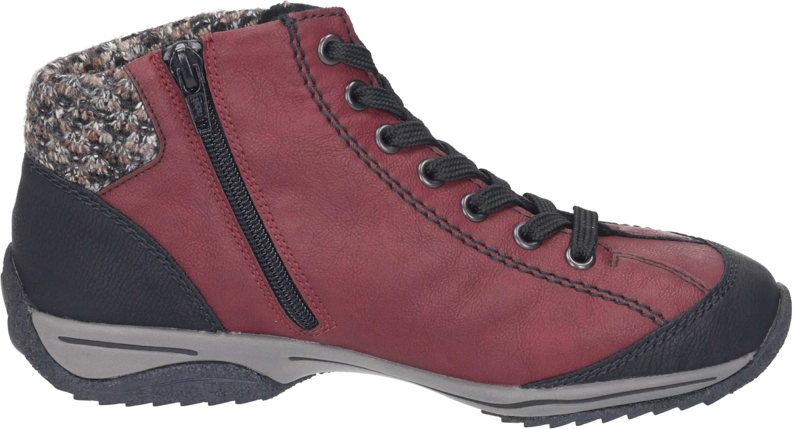 Rieker Schnürstiefeletten In Bordeaux/schwarz 12 Rieker Schnürstiefeletten In Bordeaux/schwarz – Bild 10