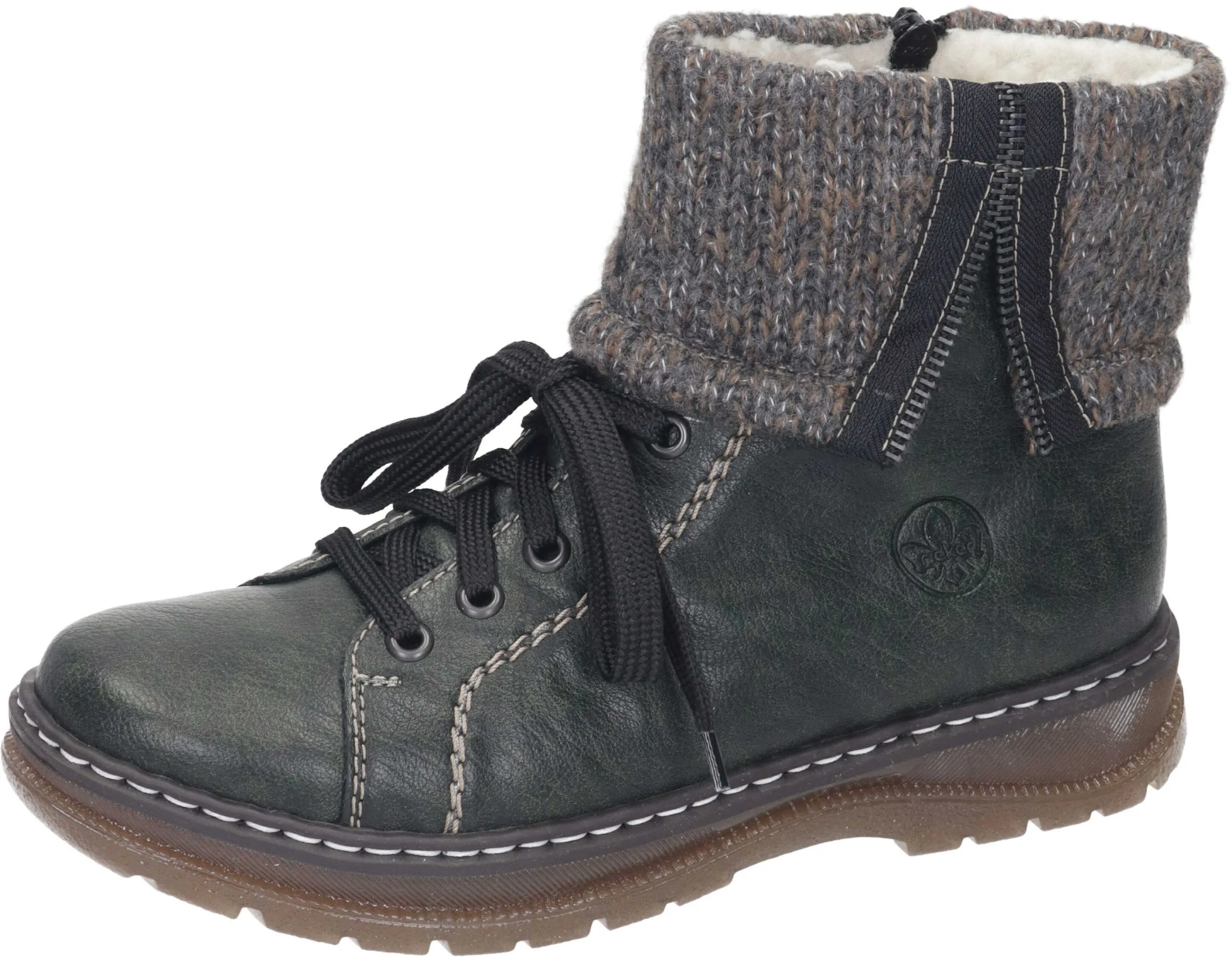 Rieker Schnürstiefeletten In Forest/graphit 3 Rieker Schnürstiefeletten In Forest/graphit