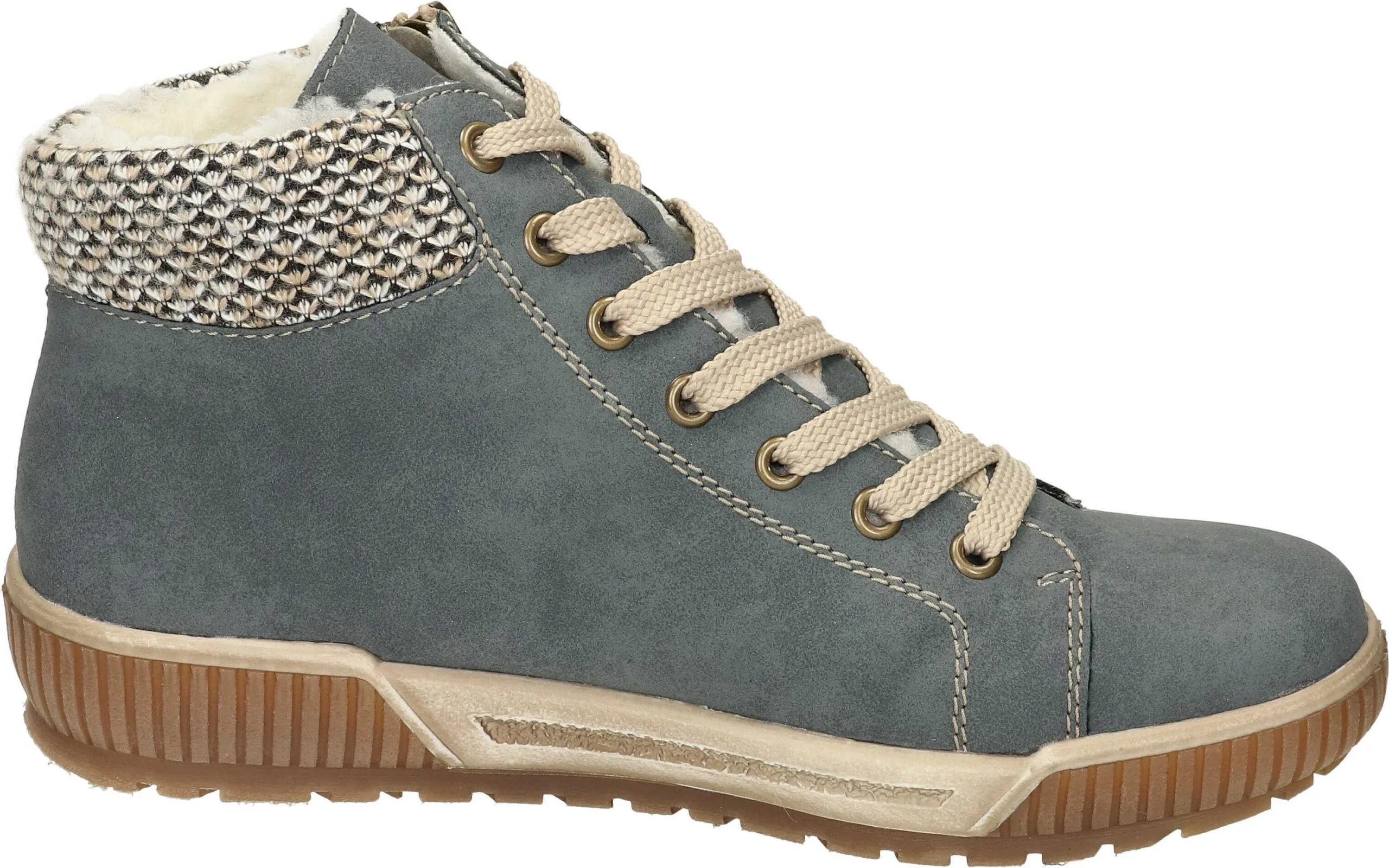 Rieker Schnürstiefeletten In Jeans/schwarz-kiesel 6 Rieker Schnürstiefeletten In Jeans/schwarz-kiesel – Bild 4