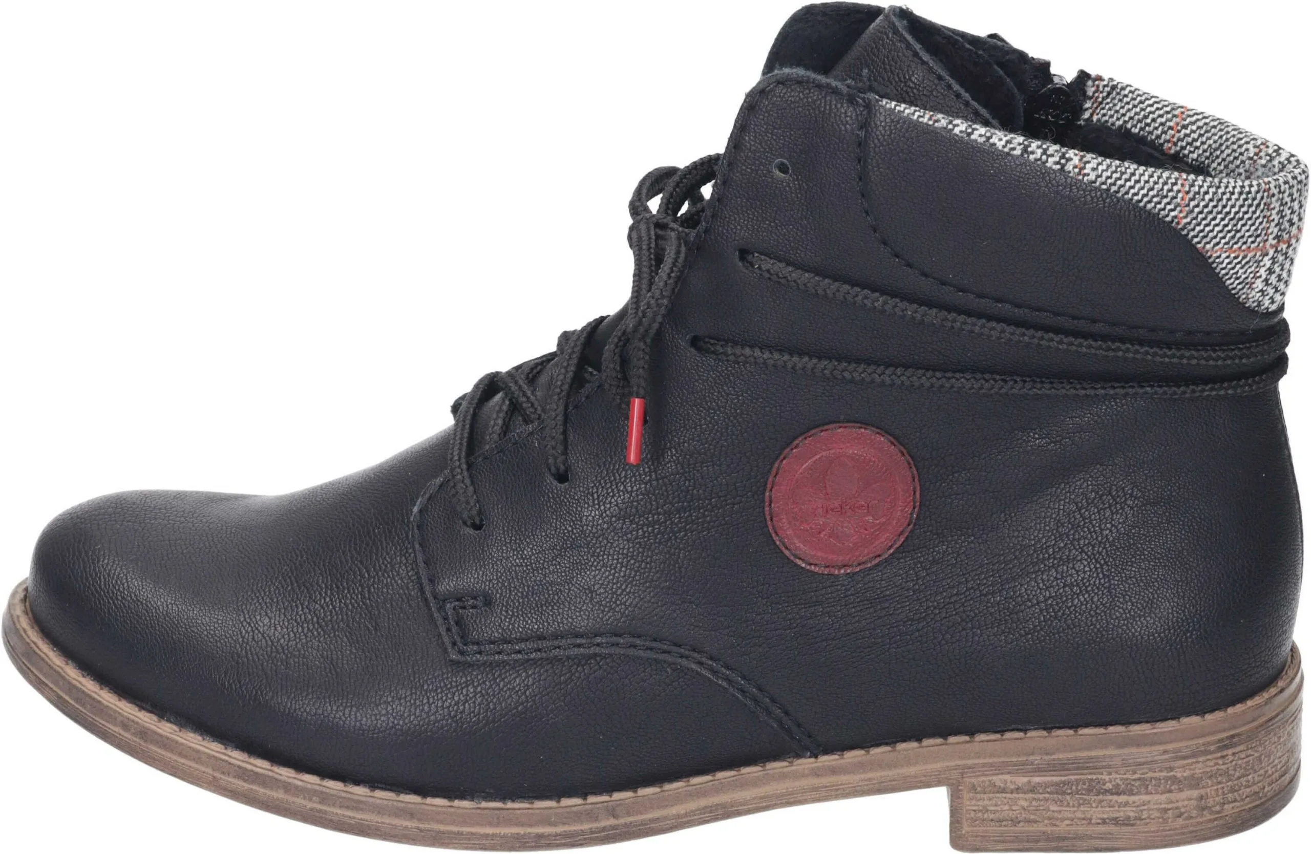 Rieker Schnürstiefeletten In Schwarz/grau-rost/wine 4 Rieker Schnürstiefeletten In Schwarz/grau-rost/wine – Bild 2