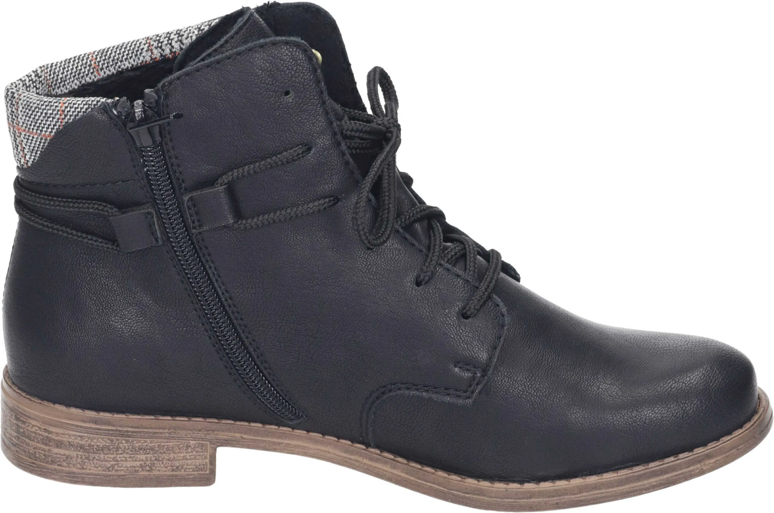 Rieker Schnürstiefeletten In Schwarz/grau-rost/wine 6 Rieker Schnürstiefeletten In Schwarz/grau-rost/wine – Bild 4