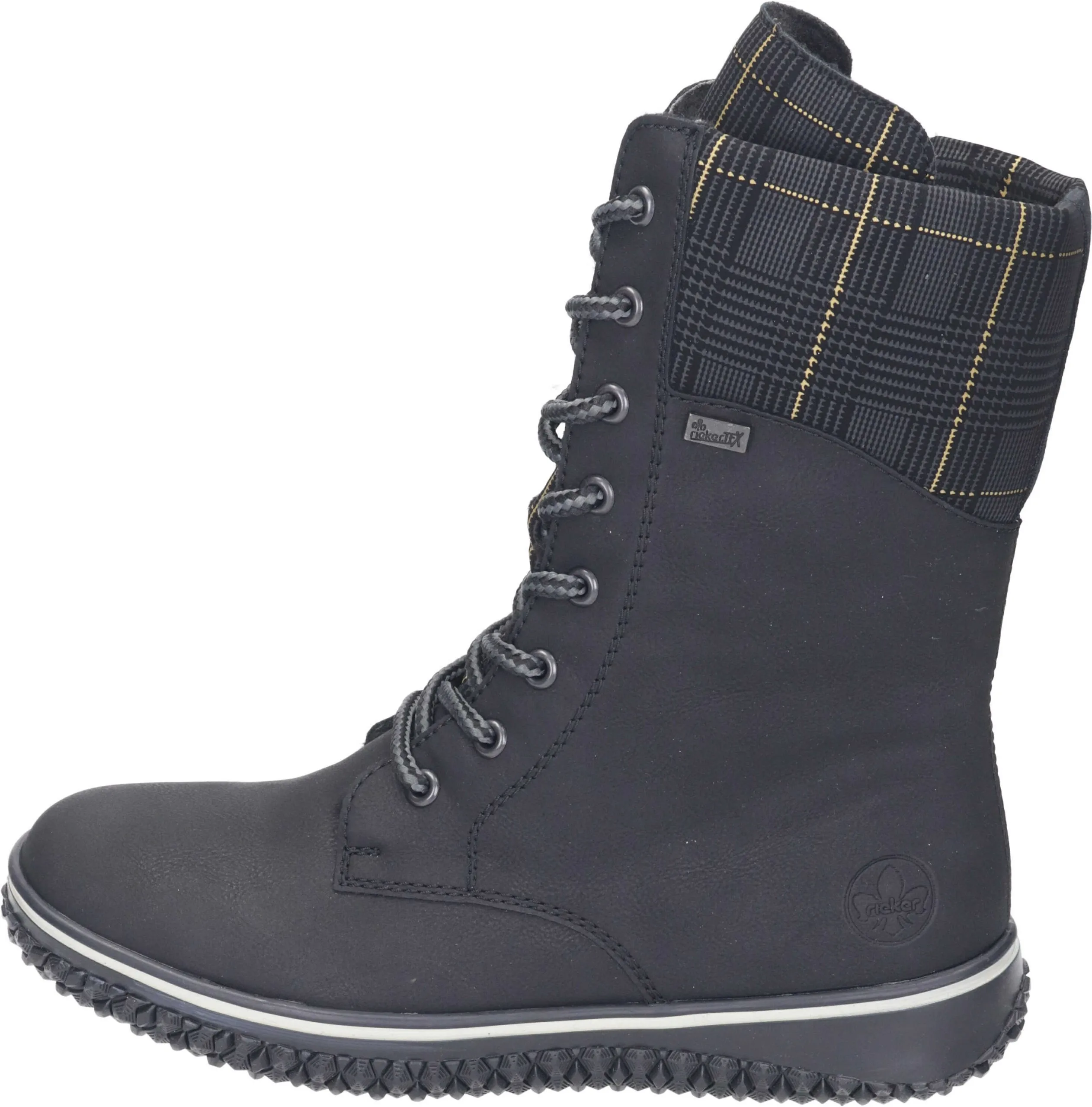 Rieker Schnürstiefeletten In Schwarz/schwarz-gold 4 Rieker Schnürstiefeletten In Schwarz/schwarz-gold – Bild 2