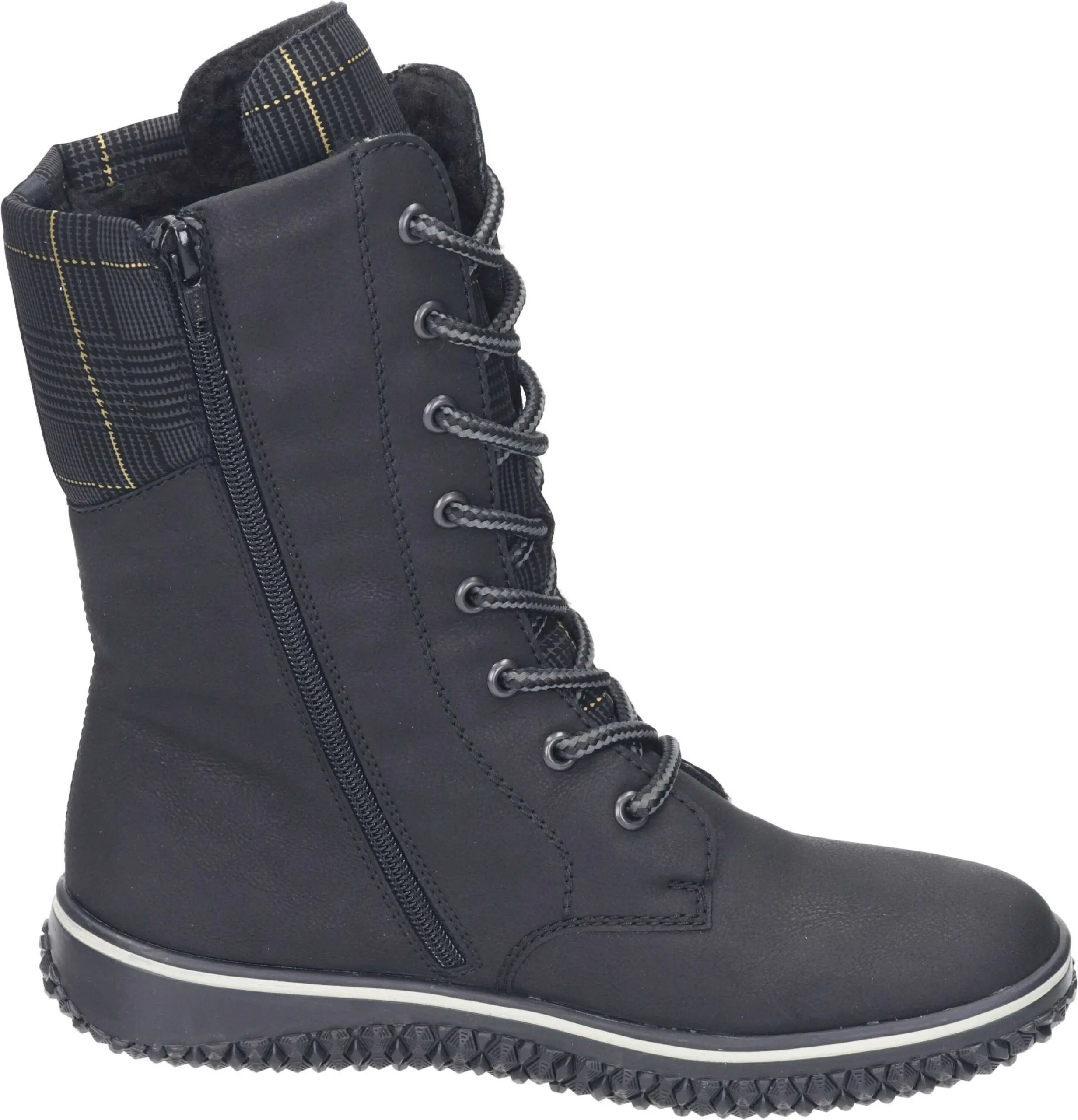 Rieker Schnürstiefeletten In Schwarz/schwarz-gold 6 Rieker Schnürstiefeletten In Schwarz/schwarz-gold – Bild 4