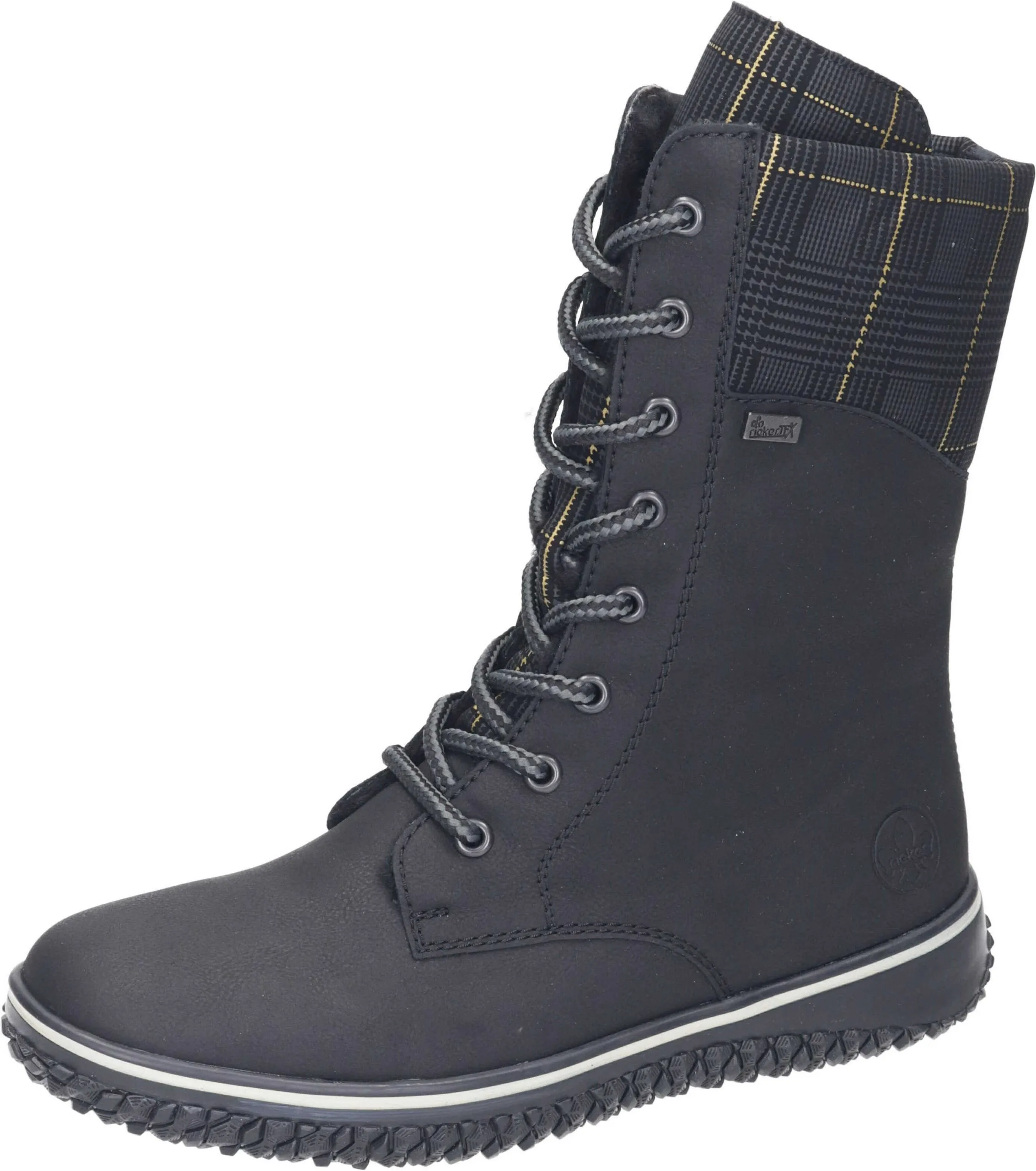 Rieker Schnürstiefeletten In Schwarz/schwarz-gold 3 Rieker Schnürstiefeletten In Schwarz/schwarz-gold