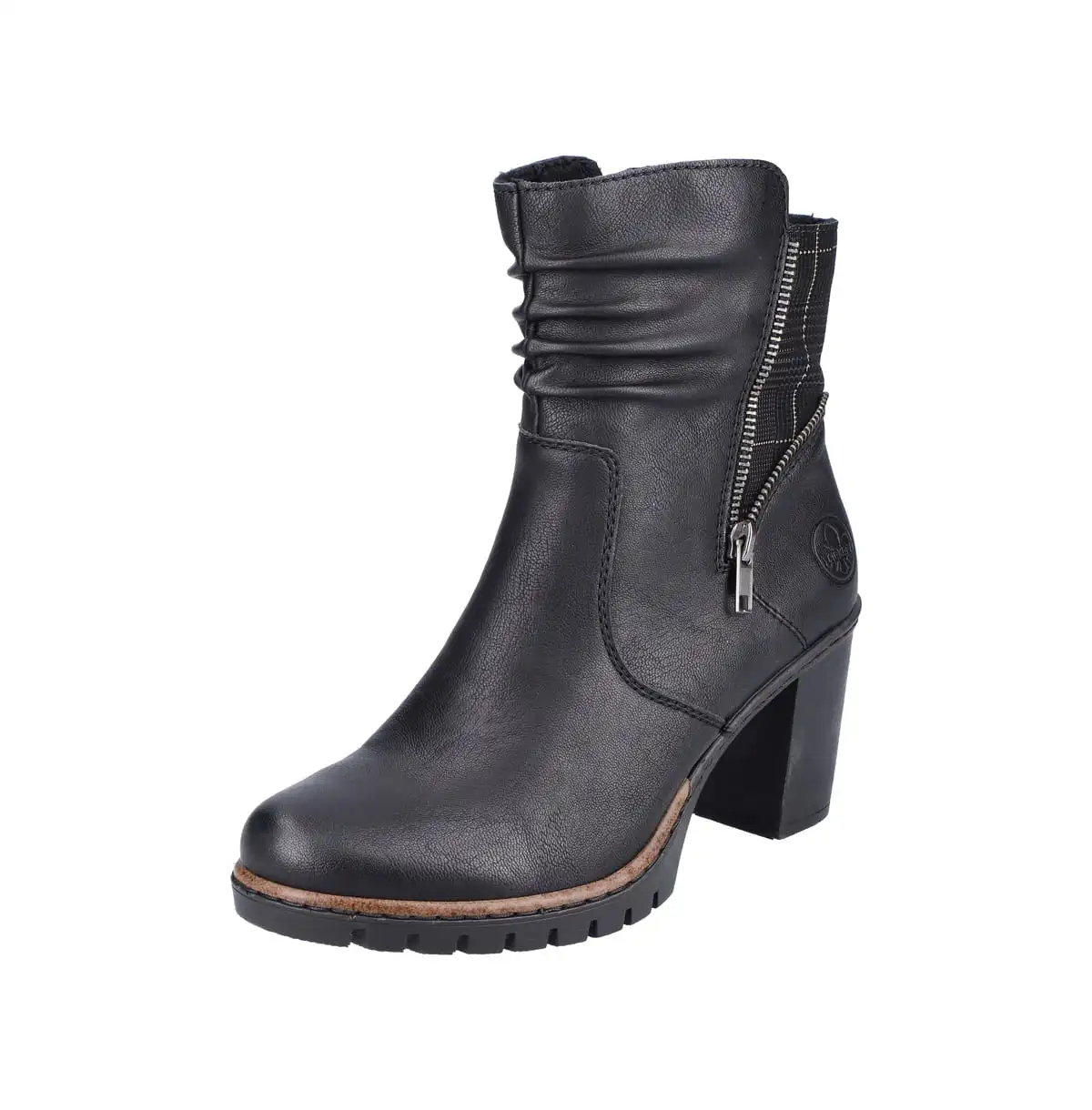Rieker Stiefelette Damen Stiefelette Mit Warmfutter In Schwarz/schwarz-gold 3 Rieker Stiefelette Damen Stiefelette Mit Warmfutter In Schwarz/schwarz-gold