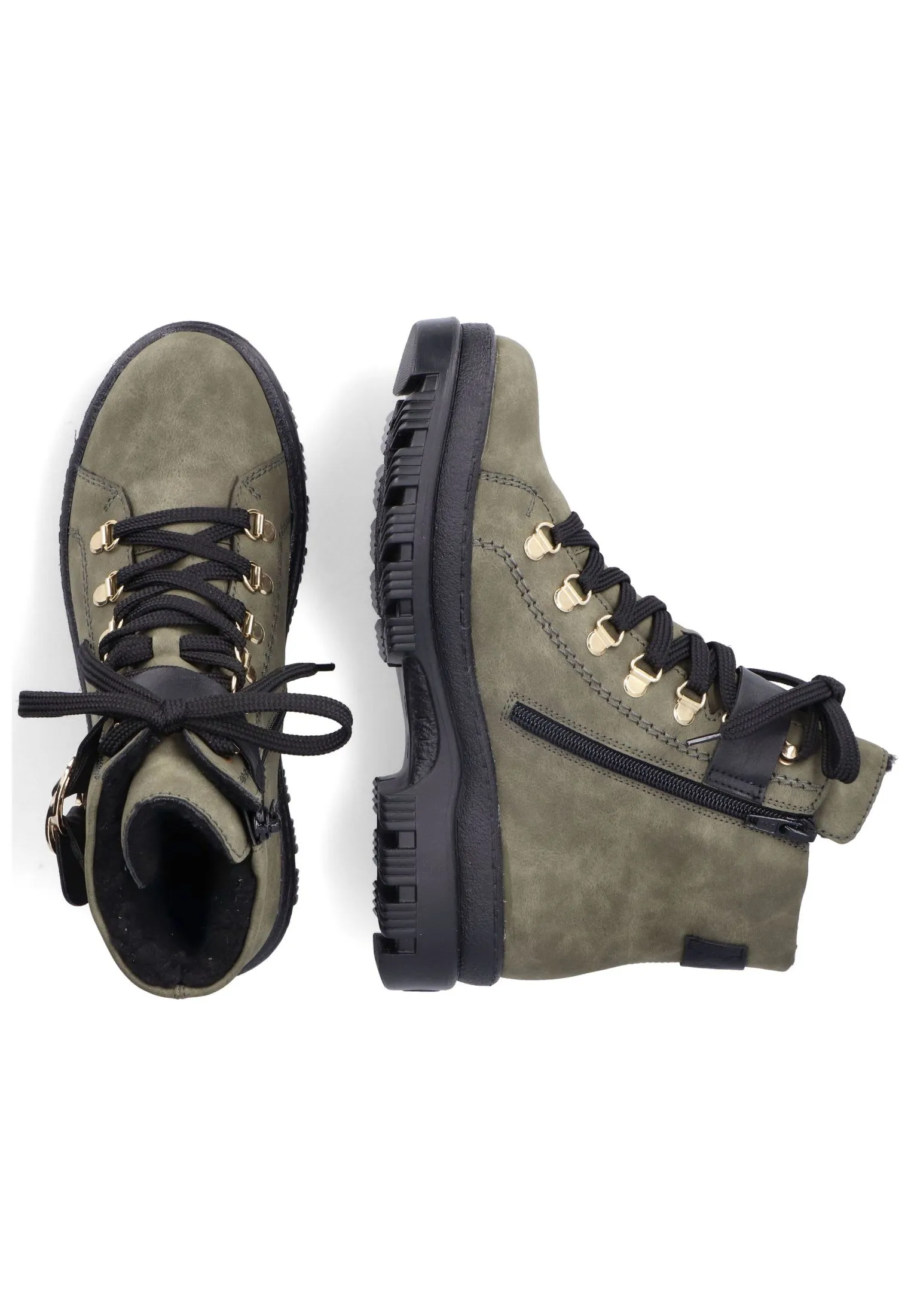 Rieker Stiefelette In Grün/Schwarz 8 Rieker Stiefelette In Grün/Schwarz – Bild 6